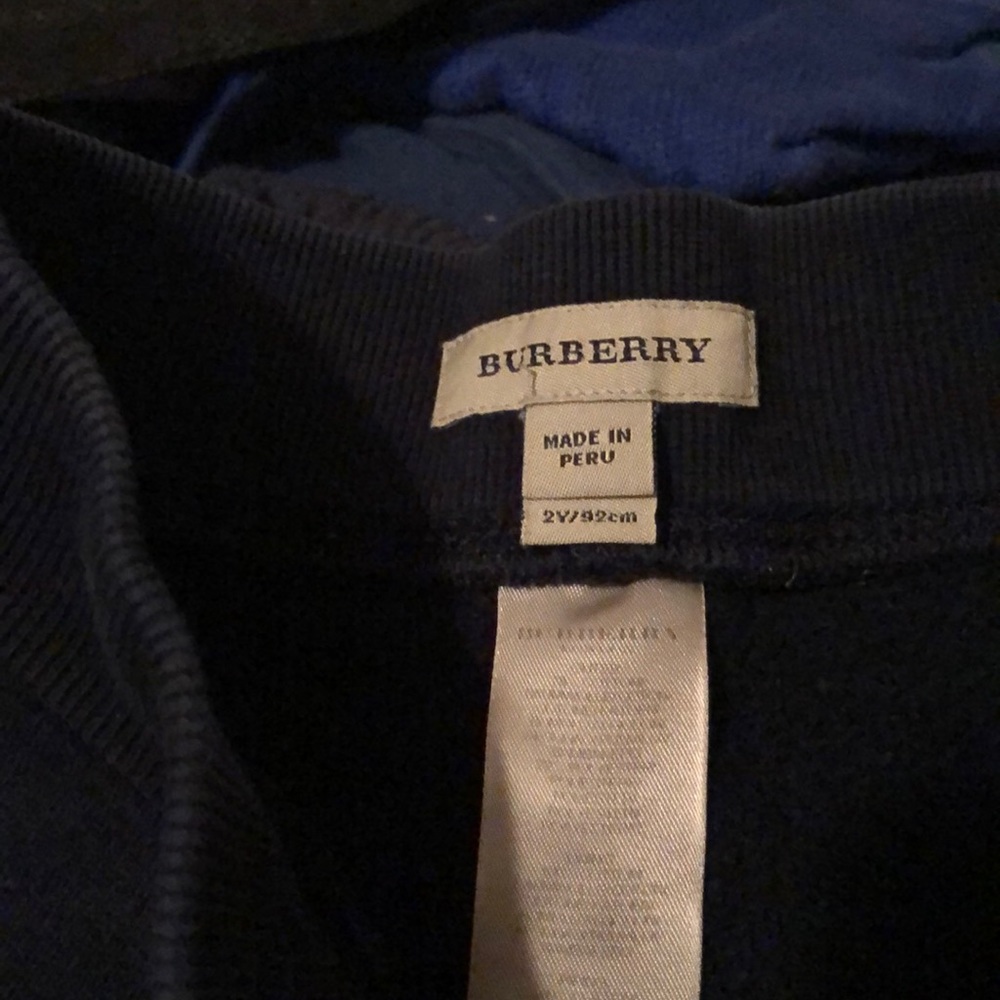 Boys Burberry sweat pants and zip up